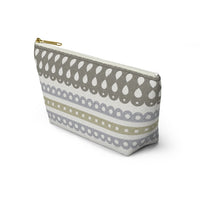 Ribbon Candy Accessory Pouch w T-bottom in Brown